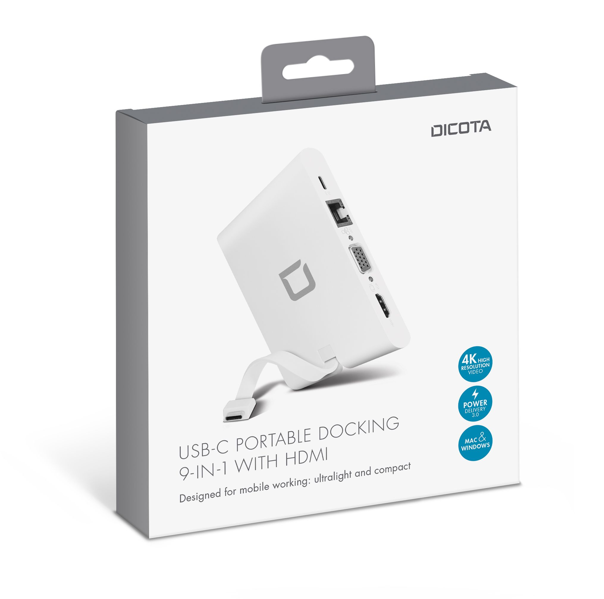 Dicota - Docking Station DICOTA USB-C Portable 9-in-1