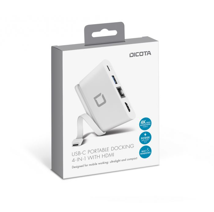 Dicota - Docking Station DICOTA USB-C Portable 4-in-1