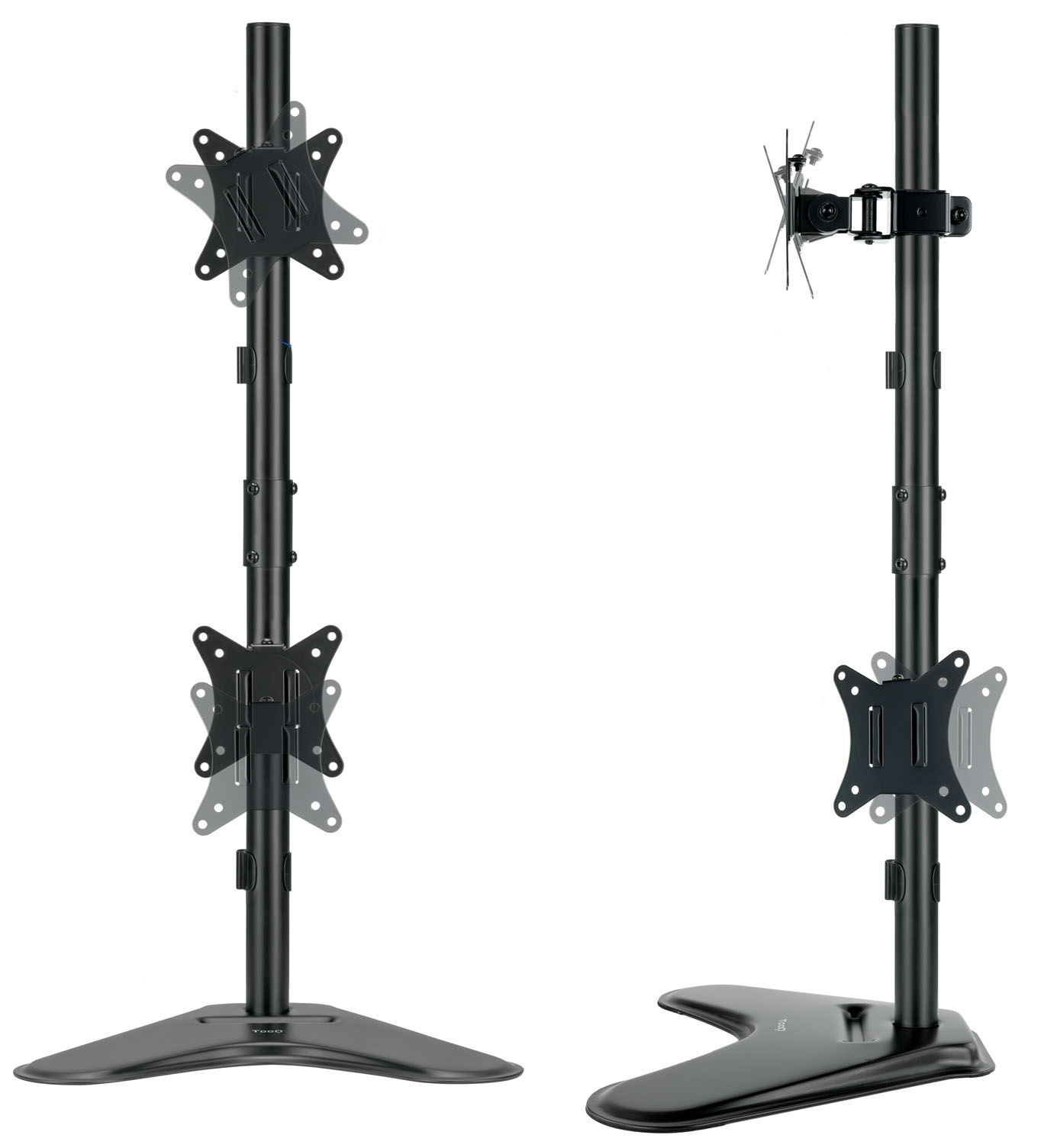 Tooq - Suporte de Mesa Gaming Tabletop Tooq Duplo (Vertical) Tilt e Altura Ajustável 17" a 32" Max. 9kg Preto
