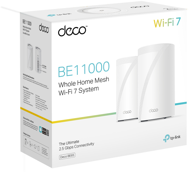 TP-Link - Sistema Mesh TP-Link Deco BE65 BE9300 Whole-Home Mesh Wi-Fi 7 Tri-Band (Pack 2)