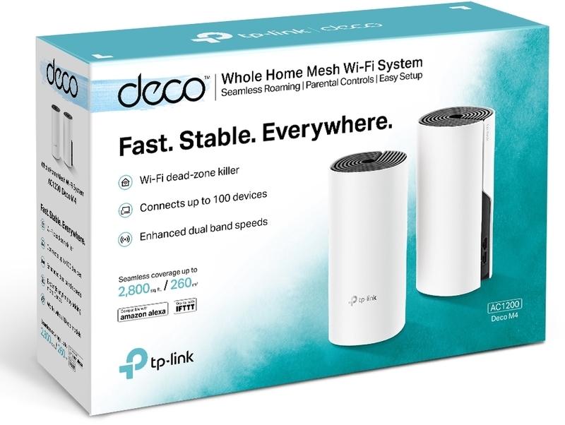 TP-Link - Sistema Mesh TP-Link Deco M4 AC1200 Whole-Home Wi-Fi Mesh System (Pack 2)
