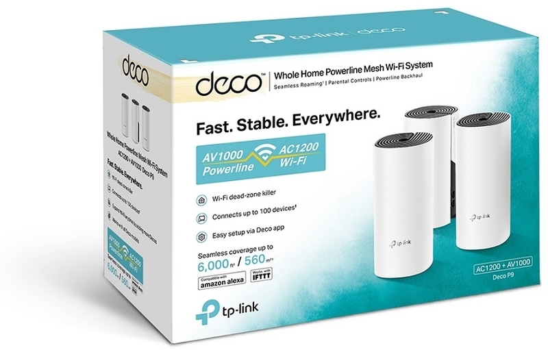 TP-Link - Sistema Mesh TP-Link P9 Deco AC1200 Whole-Home Mesh Wi-Fi 6 System + Powerline (Pack 3)