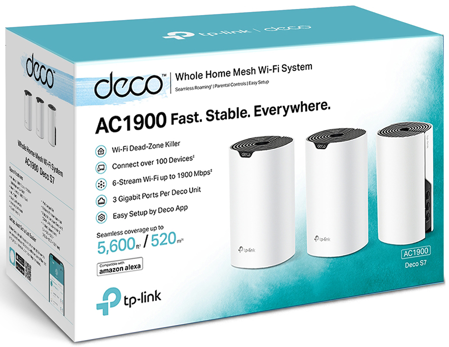 TP-Link - Sistema Mesh TP-Link Deco S7 AC1900 Whole-Home Mesh Wi-Fi 6 System (Pack 3)