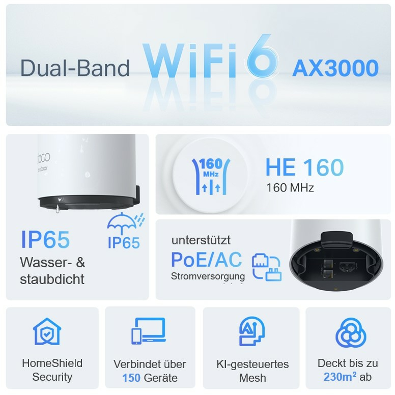 TP-Link - Sistema Mesh TP-Link Deco X50 Outdoor/Indoor AX3000 Mesh Wi-Fi 6