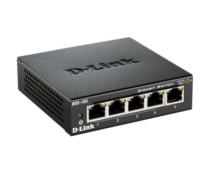 D-Link - Switch D-Link DGS-105 5 Portas Gigabit Unmanaged