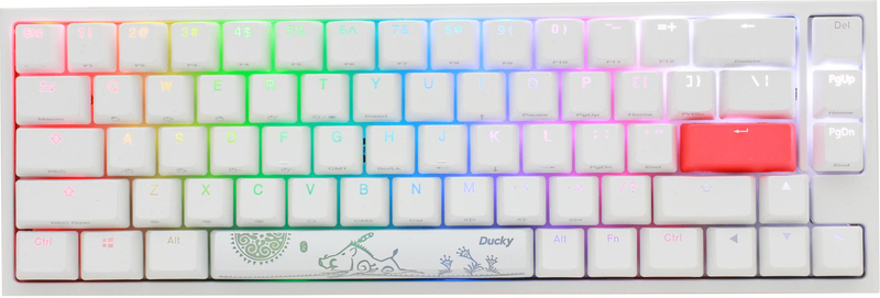 Teclado Ducky ONE 2 SF 65% Pure White MX-Speed Silver RGB, ABS - Mecânico  (PT) | Globaldata