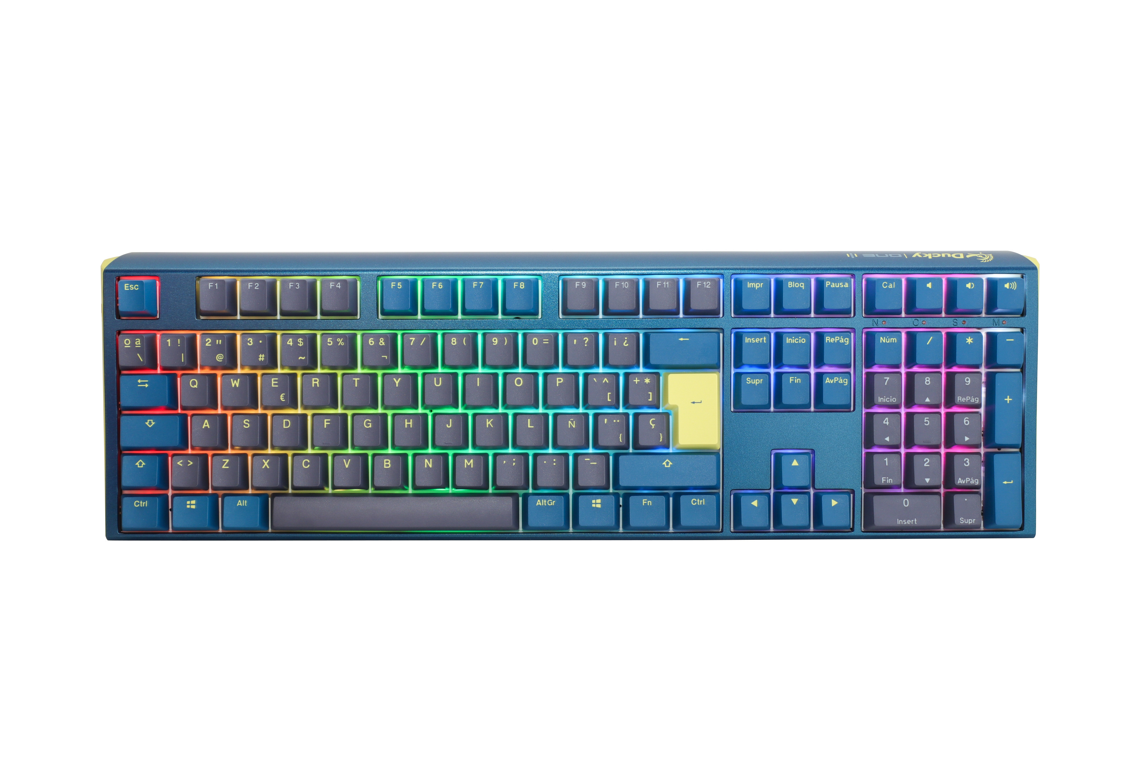 Ducky - Teclado Ducky One 3 Daybreak Full-Size, Hot-swappable, MX-Blue, RGB, PBT - Mecânico (ES)