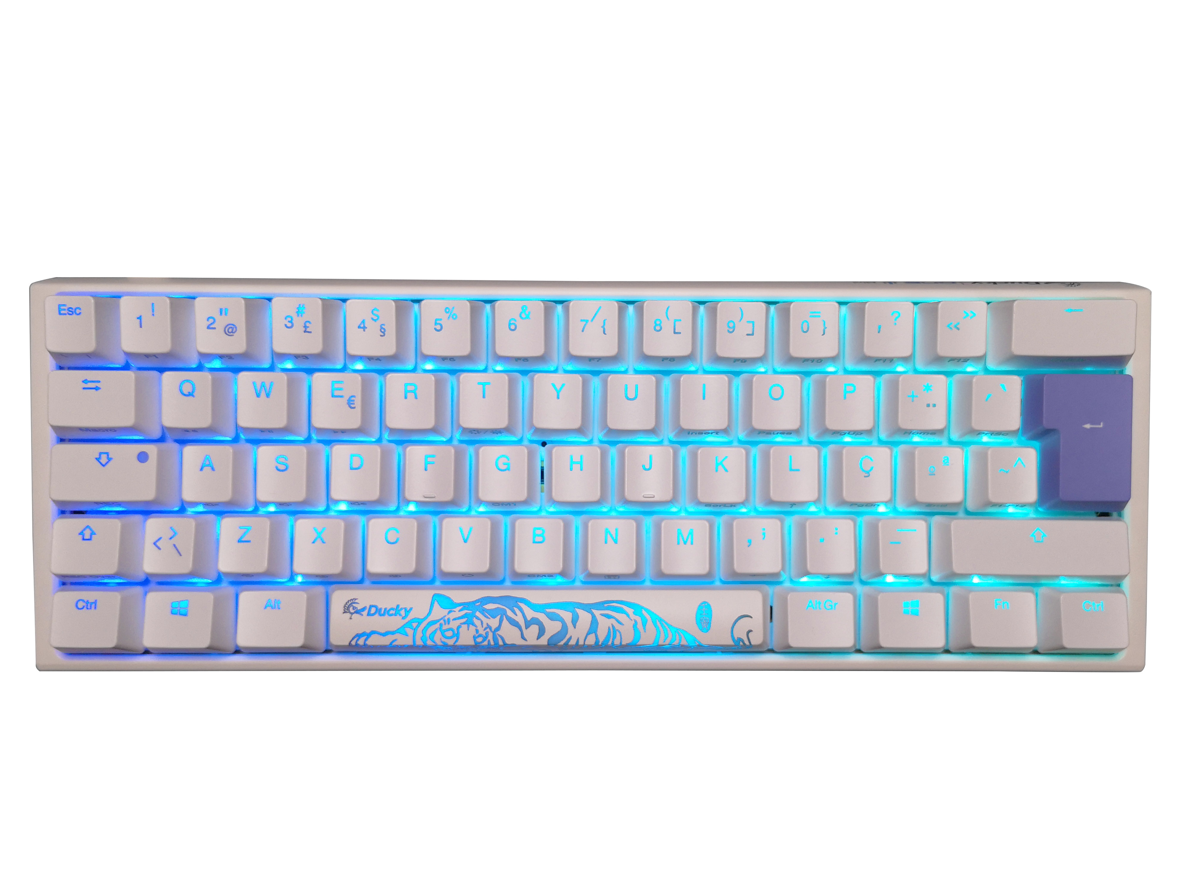 Teclado Ducky ONE 3 Classic Mini 60% Pure White, Hot-swappable, MX-Brown, RGB, PBT - Mecânico (PT)