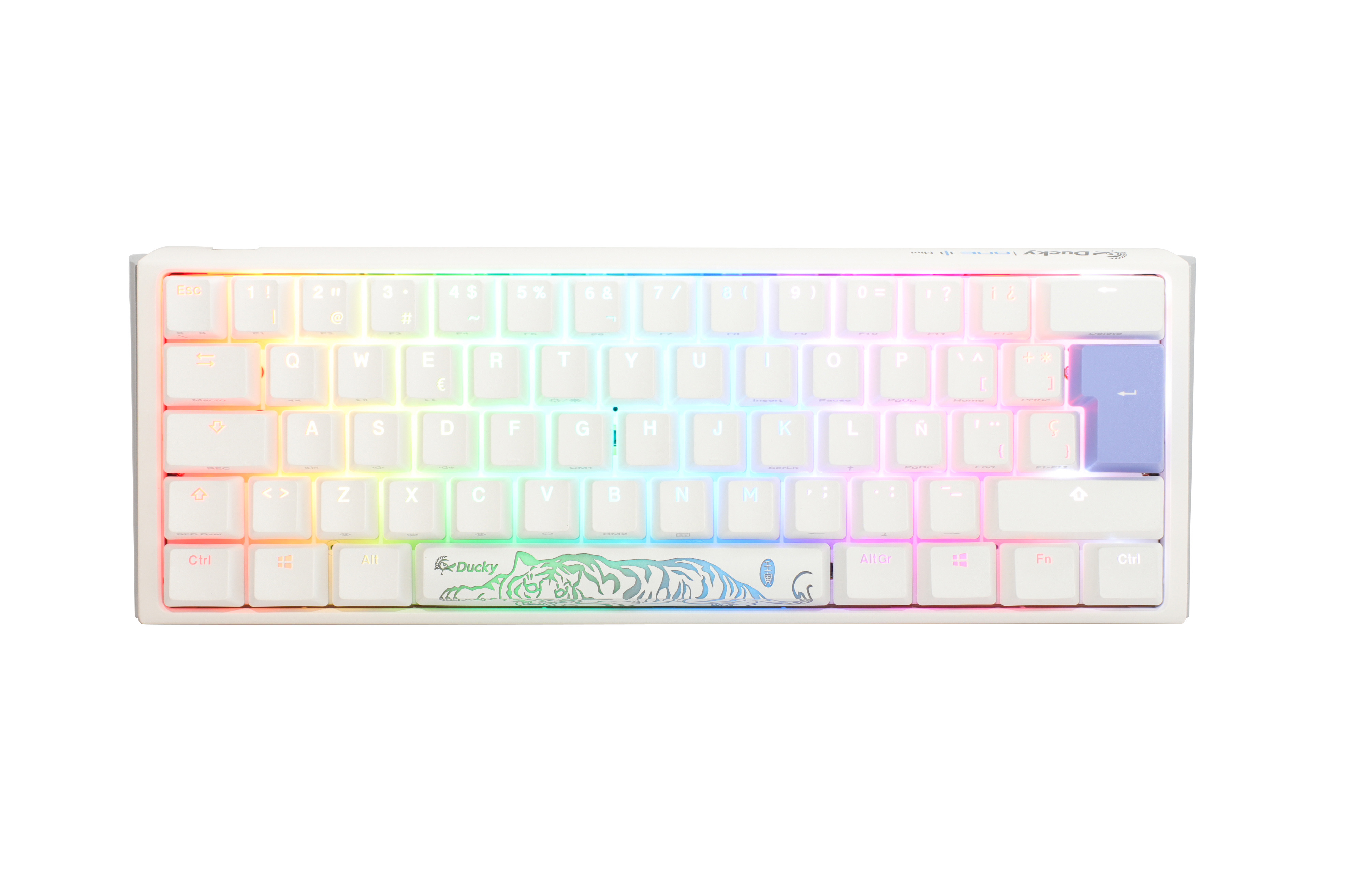 Teclado Ducky ONE 3 Classic Mini 60% Pure White, Hot-swappable, MX