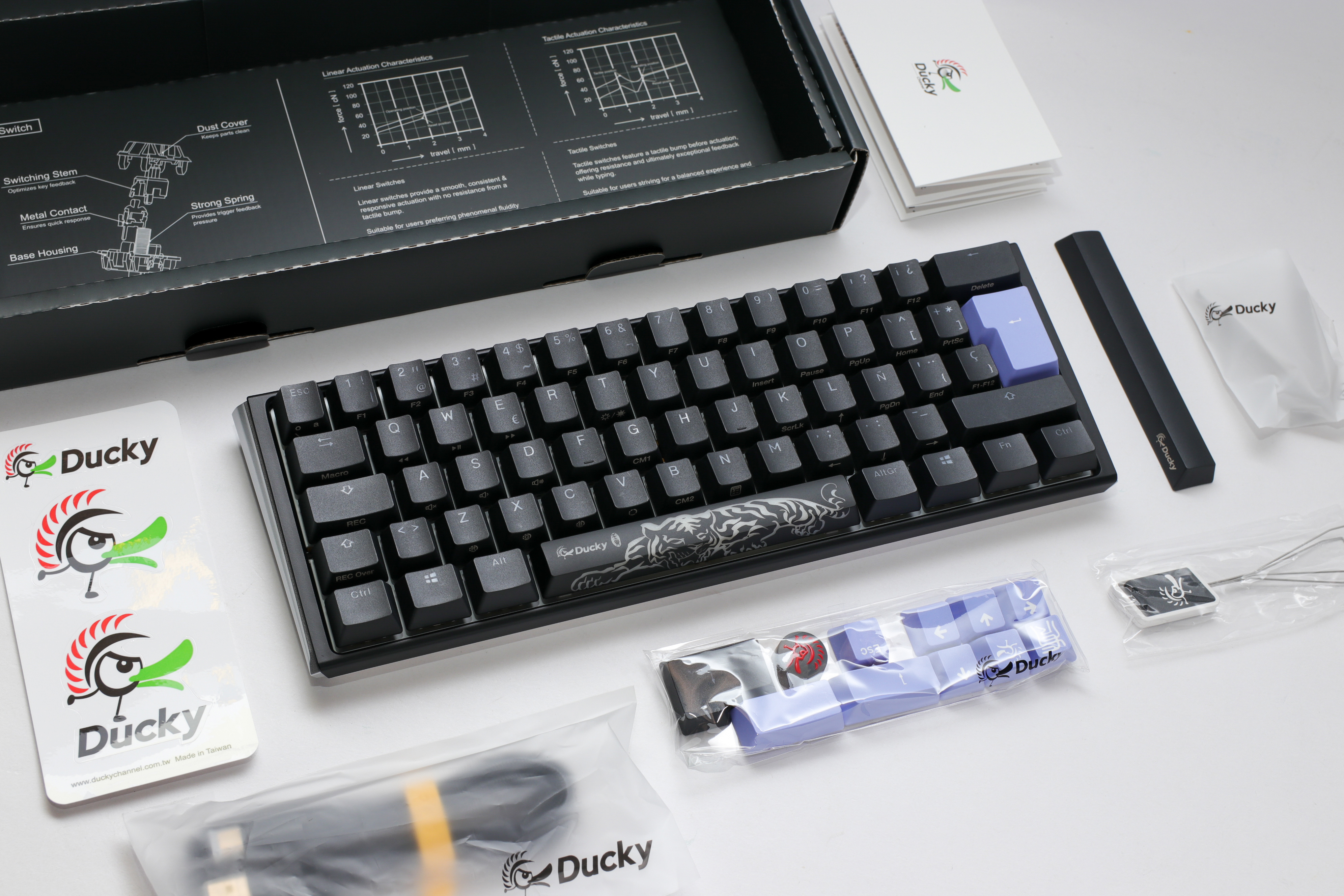 Teclado Ducky ONE 3 Classic Mini 60%, Hot-swappable, MX-Blue, RGB 