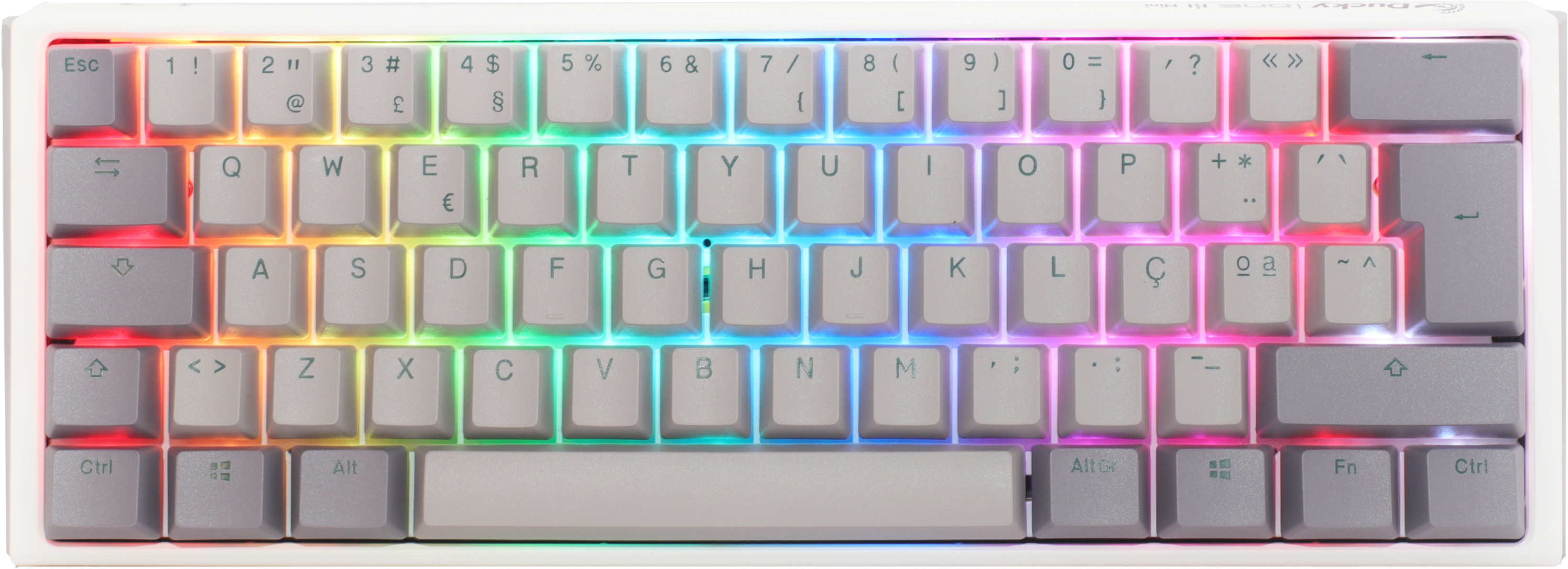 Teclado Ducky ONE 3 Mist Mini 60%,, Hot-swappable, MX-Silent Red, RGB, PBT - Mecânico (PT)