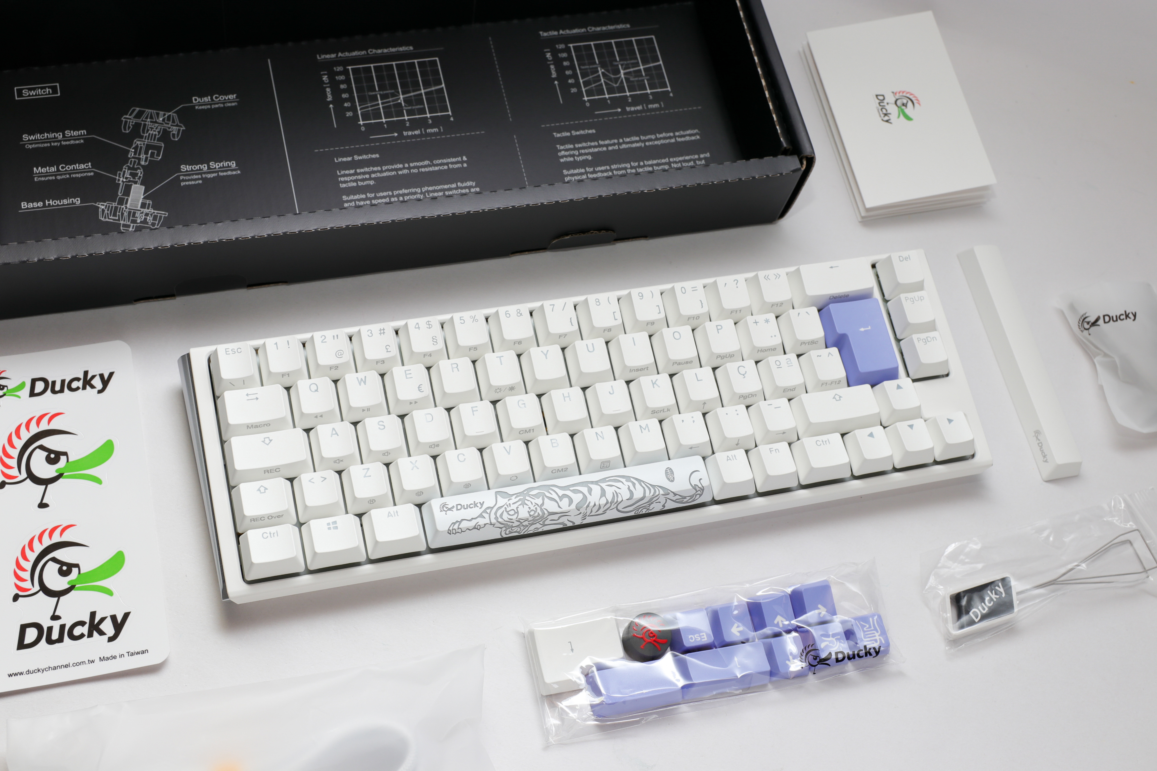 Ducky - Teclado Mecânico Ducky ONE 3 Classic SF 65% Pure White RGB MX-Brown (PT)