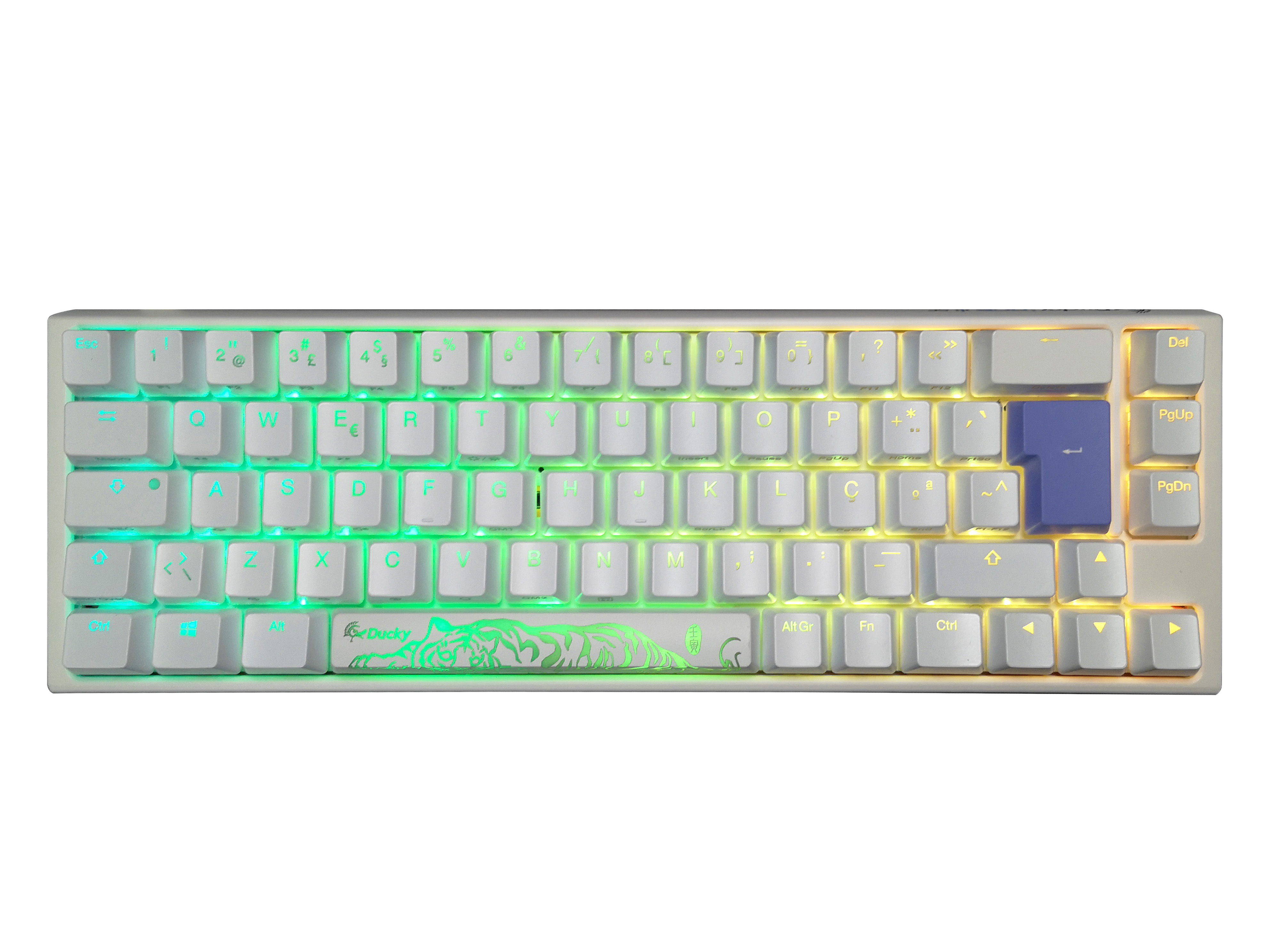 Teclado Ducky ONE 3 Classic SF 65% Pure White, Hot-swappable, MX-Blue, RGB, PBT - Mecânico (PT)