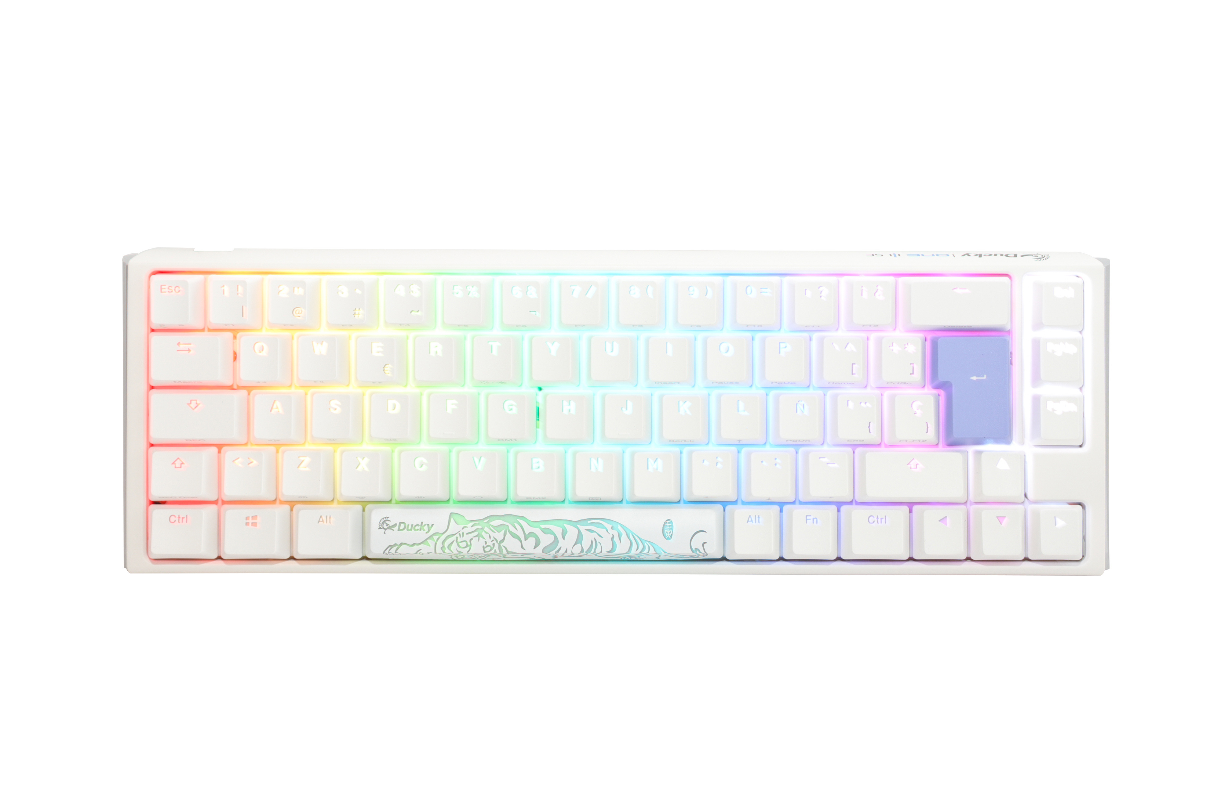 Ducky - Teclado Mecânico Ducky ONE 3 Classic SF 65% RGB Pure White MX-Silent Red (ES)