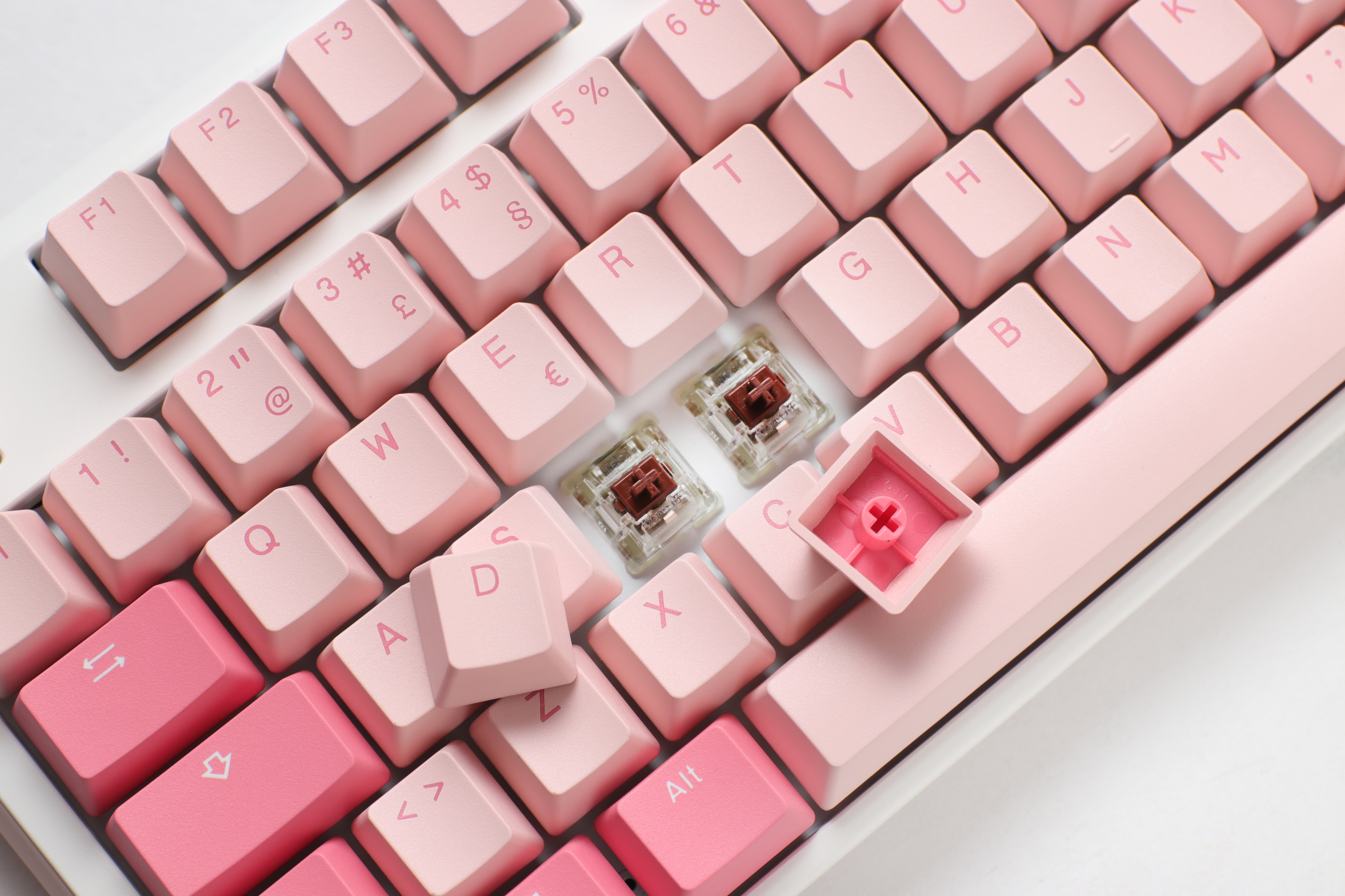 Teclado Ducky One 3 Gossamer Pink TKL, Hot-swappable, MX-Brown