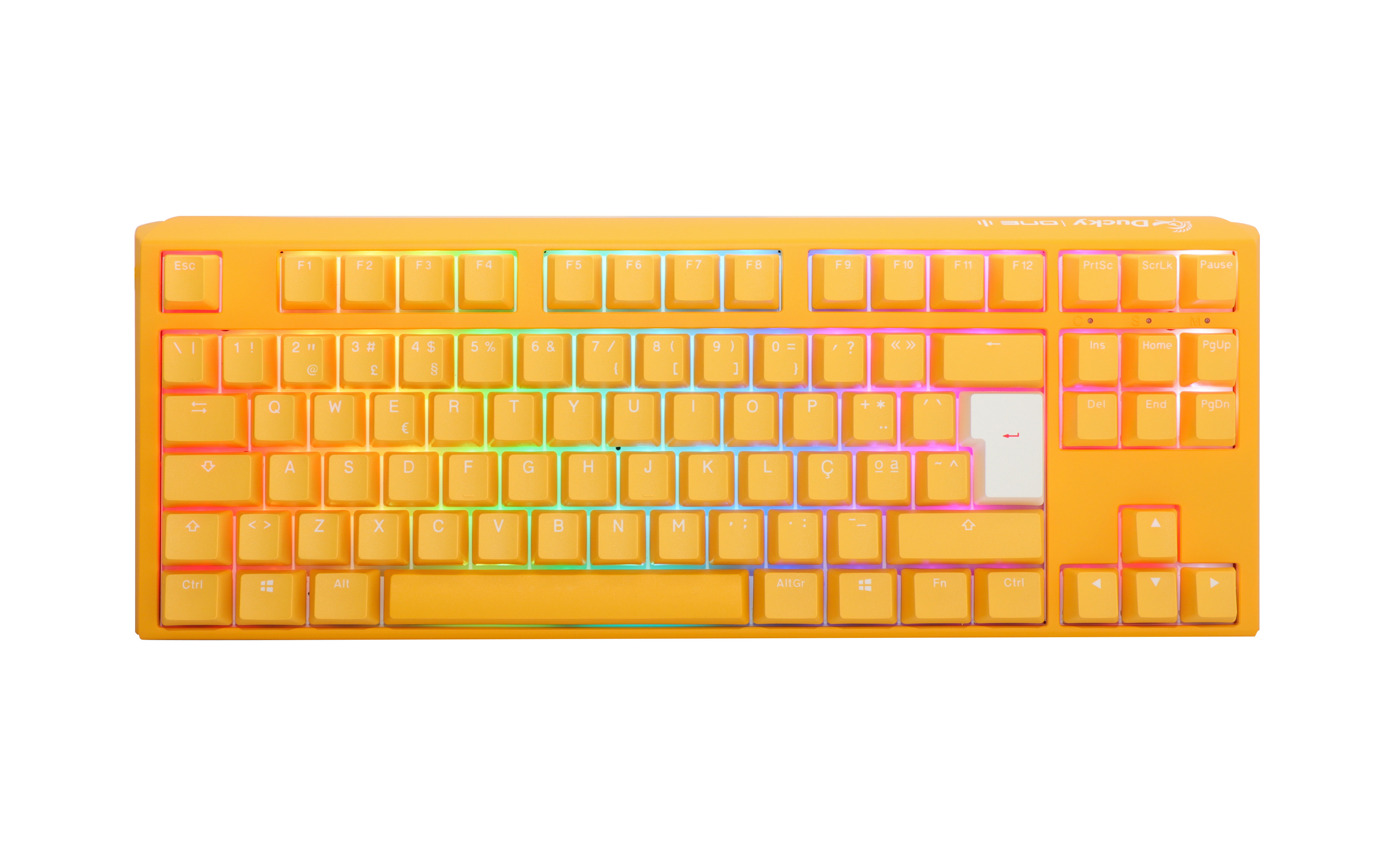 Ducky - Teclado Ducky One 3 Yellow Ducky TKL, Hot-swappable, MX-Brown, RGB, PBT - Mecânico (PT)