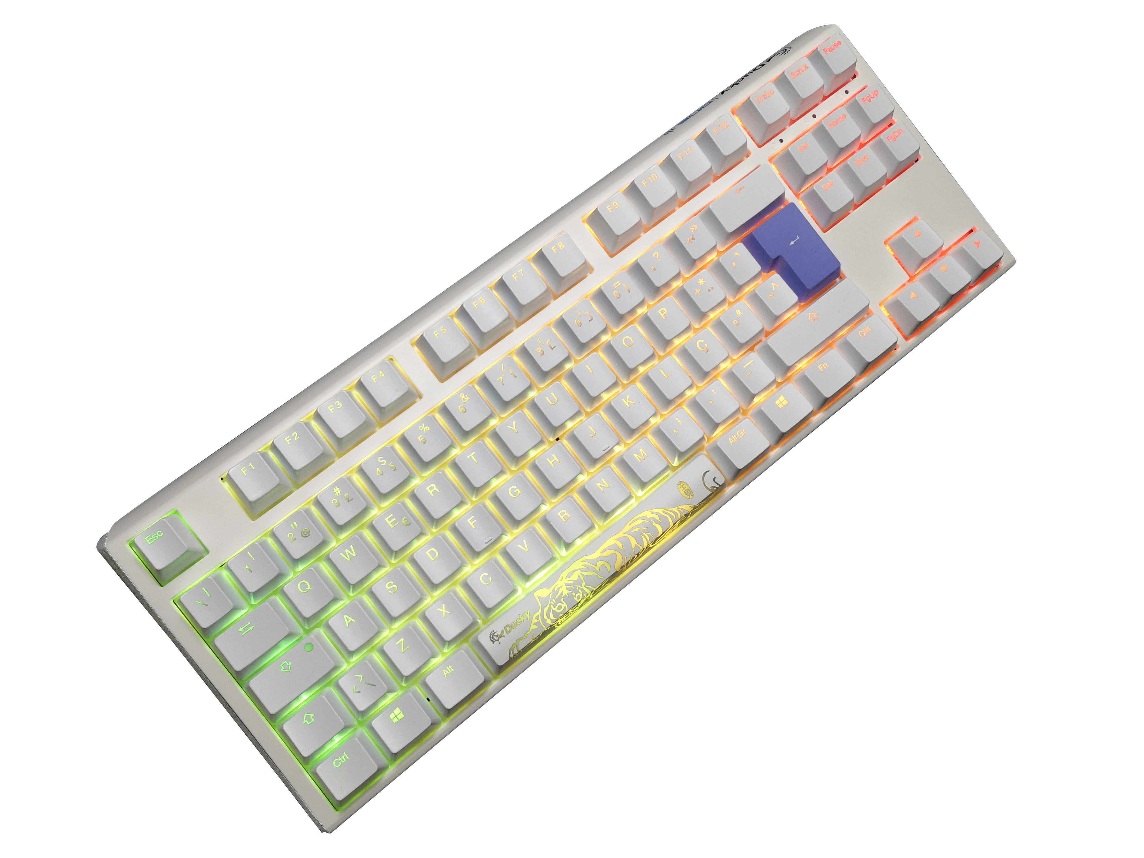 Ducky - Teclado Ducky ONE 3 Classic TKL Pure White, Hot-swappable, MX-Blue, RGB, PBT - Mecânico (PT)