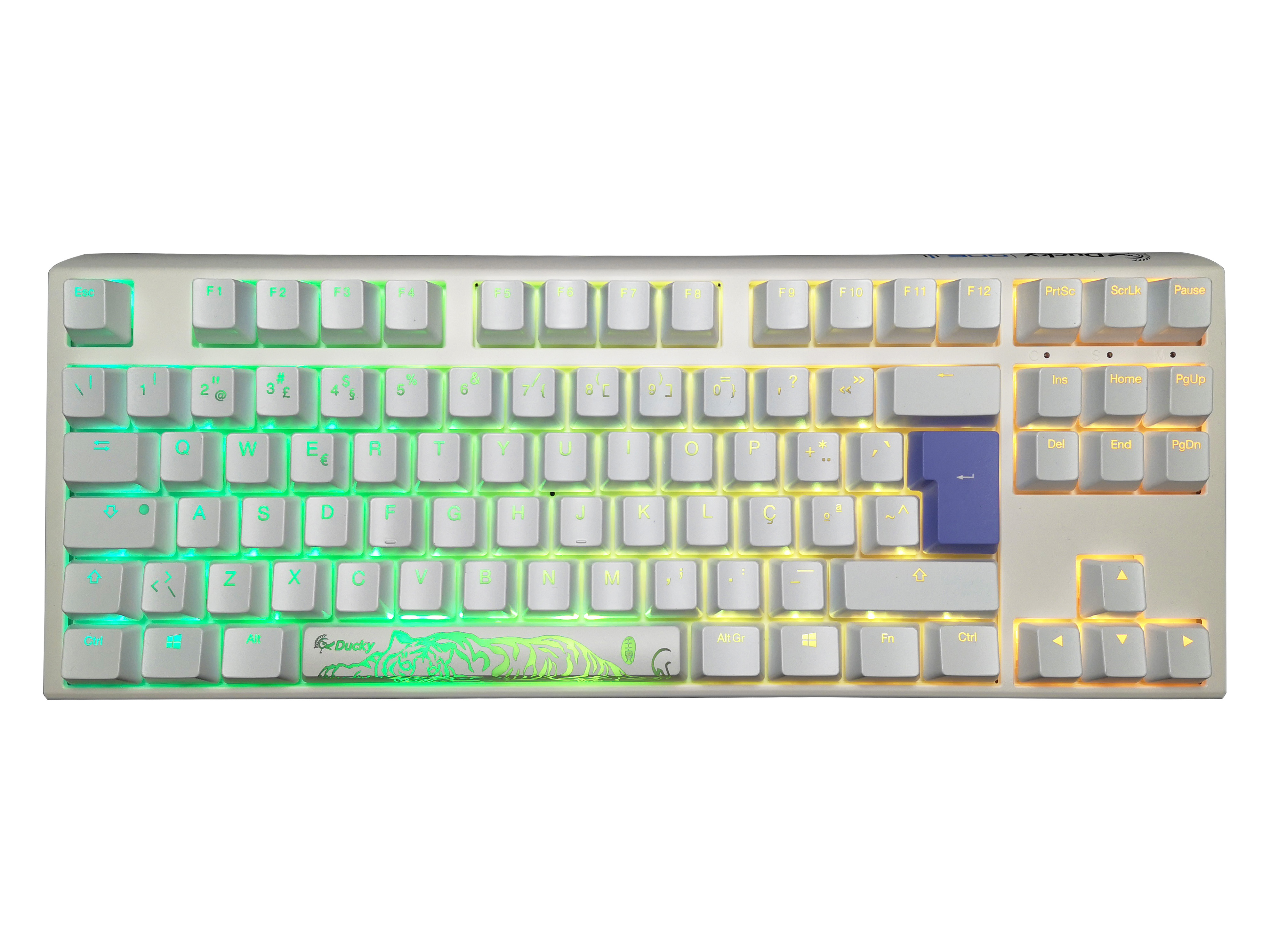 Teclado Ducky ONE 3 Classic TKL Pure White, Hot-swappable, MX-Silver, RGB, PBT - Mecânico (PT)