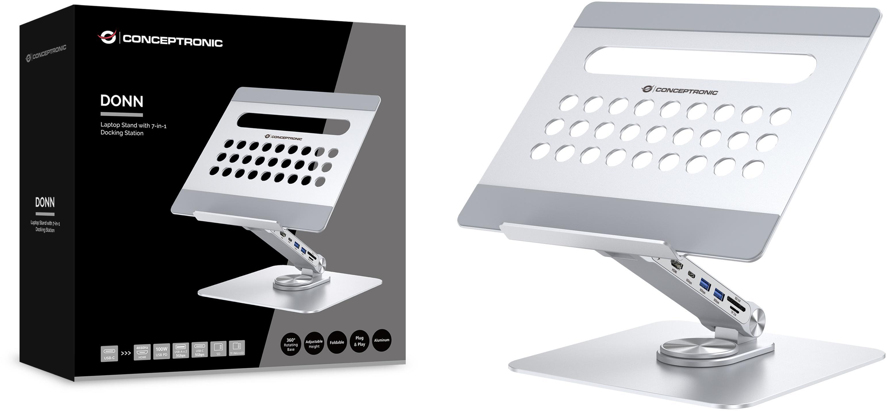 Conceptronic - Base Conceptronic 7-in-1 para Portátil USB 3.2 Gen 1 Docking Sation