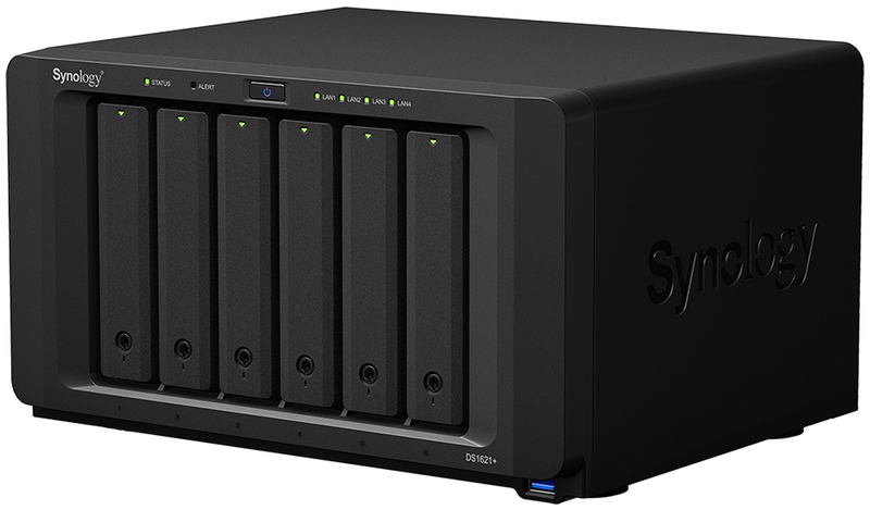 NAS Synology Disk Station DS1621+ - 6 Baías - 2.2GHz 4-core - 4GB RAM