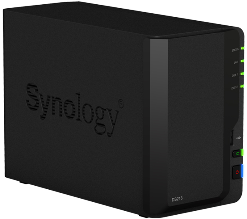 Synology - NAS Synology Disk Station DS218 - 2 Baías - 1.4GHz 4-core - 2GB RAM