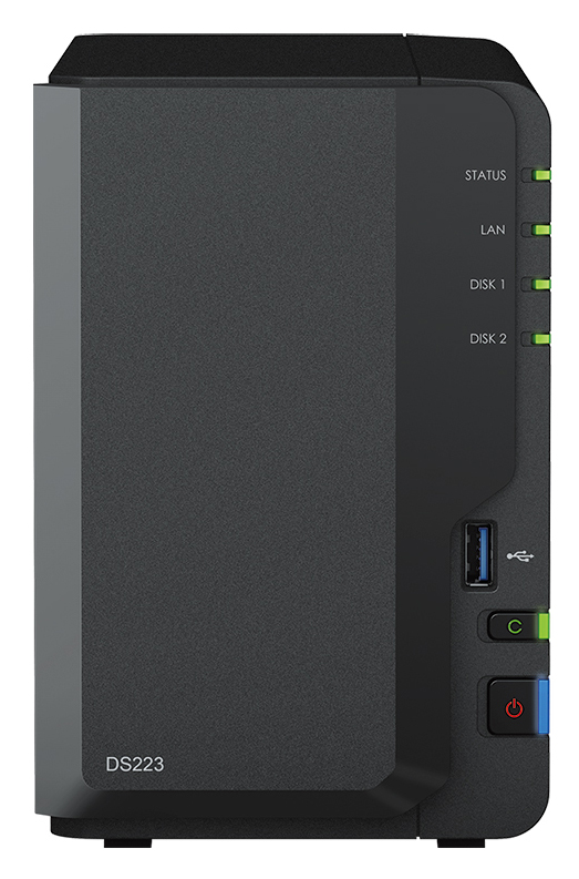 Synology - NAS Synology Disk Station DS223 - 2 Baías - 1.7GHz 4-core - 2GB RAM