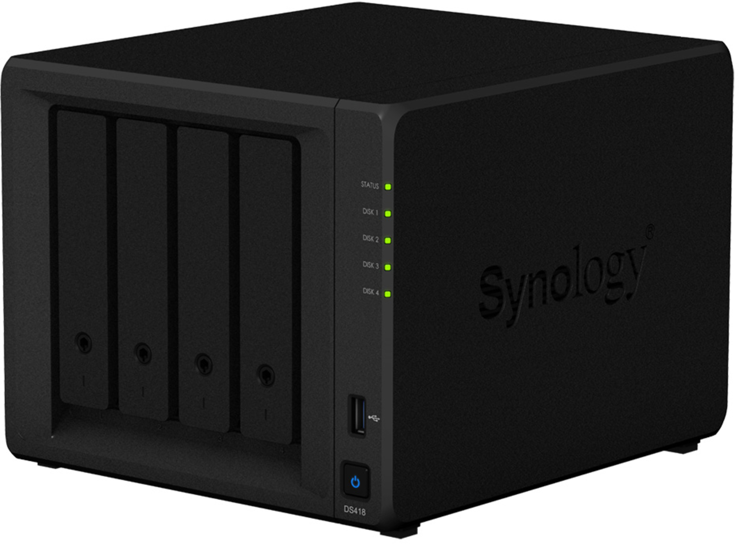 Synology - NAS Synology Disk Station DS418 - 4 Baías - 1.4GHz 4-core - 2GB RAM