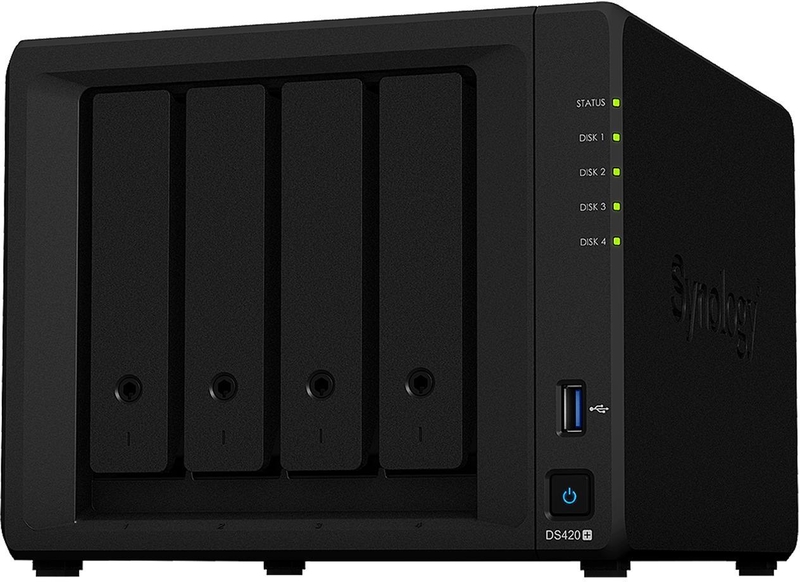 NAS Synology Disk Station DS420+ - 4 Baías - 2.0GHz-2.9GHz 2-core - 2GB RAM