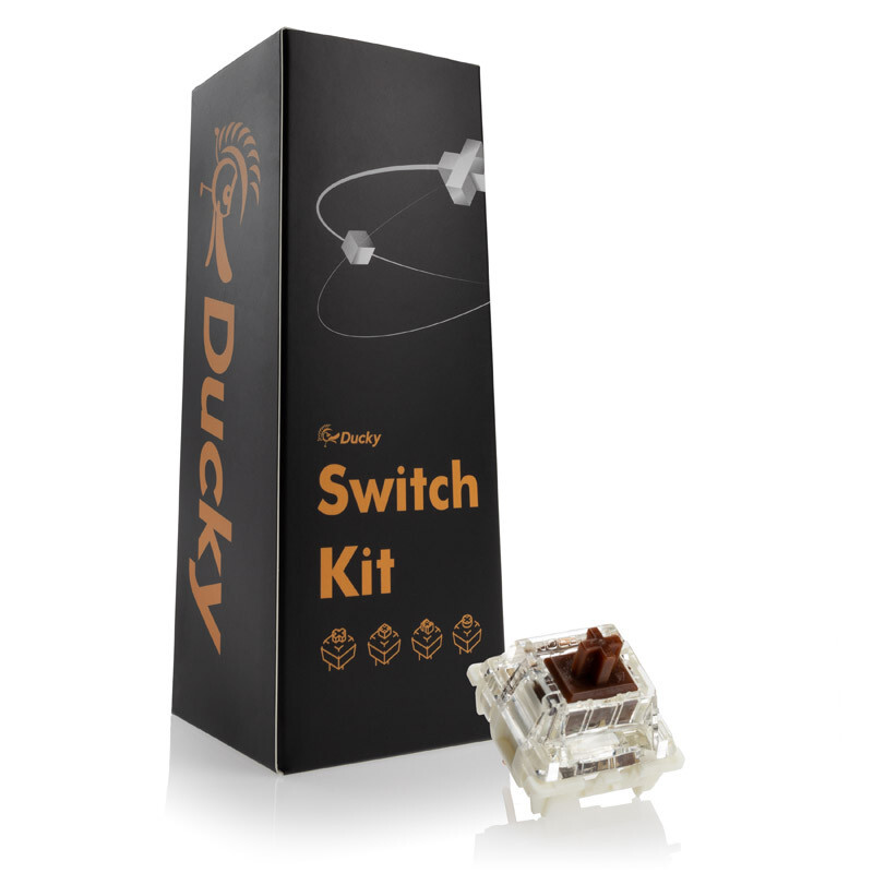 Pack 110 Switches Ducky Gateron G Pro Brown RGB, Mecânicos, 3-Pin, Táctil, MX-Stem, 55g