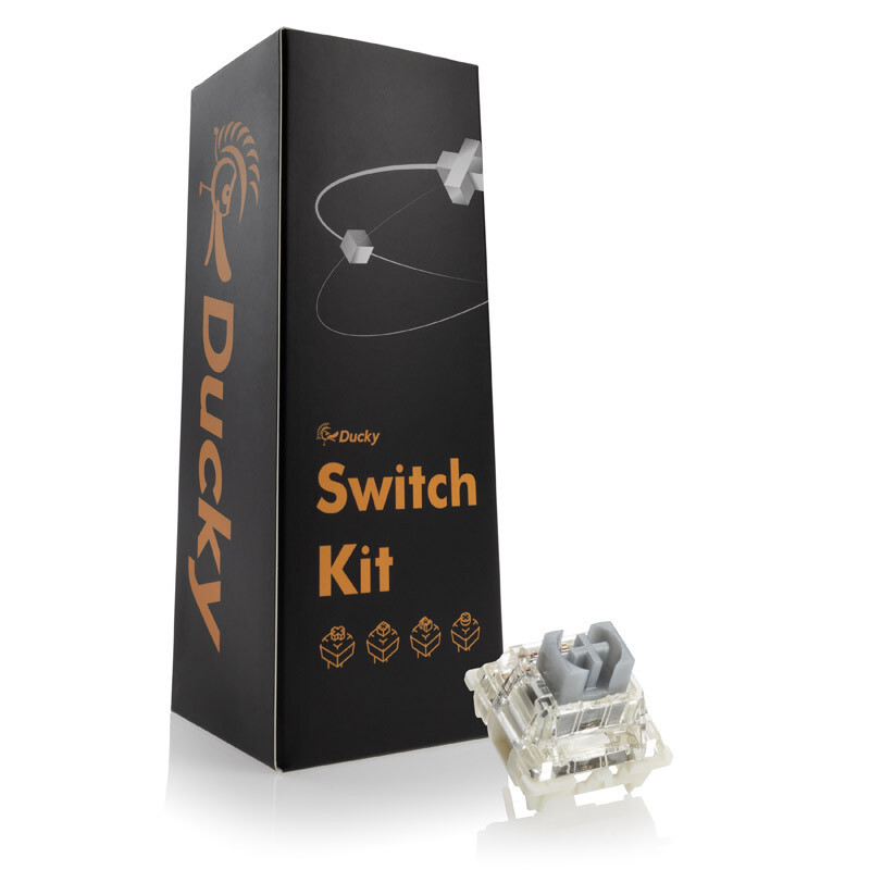 Pack 110 Switches Ducky Gateron G Pro Silver, Mecânicos, 3-Pin, Linear, MX-Stem, 45g