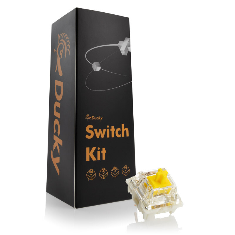 Pack 110 Switches Ducky Gateron G Pro Yellow, Mecânicos, 3-Pin, Linear, MX-Stem, 50g