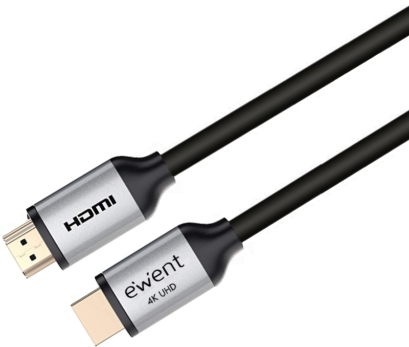 Ewent - Cabo HDMI Premium Ewent HDMI 2.0 Macho/Macho c/Ethernet 4K@60Hz 1.8 M Preto