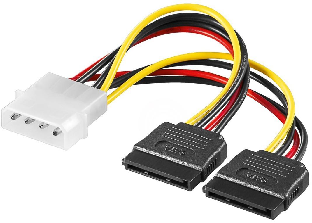 Ewent - Cabo de Alimentação Molex Ewent EC1500 5.25" Macho para 2x SATA 0.13m