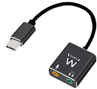 Cabo Adaptador de Áudio Ewent USB Type-C > 2x Jack 3.5 mm