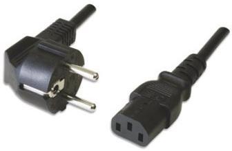 Ewent - Cabo de Alimentação Ewent EC1902 Shuko Plug > IEC, Angled 90°, 5m Preto