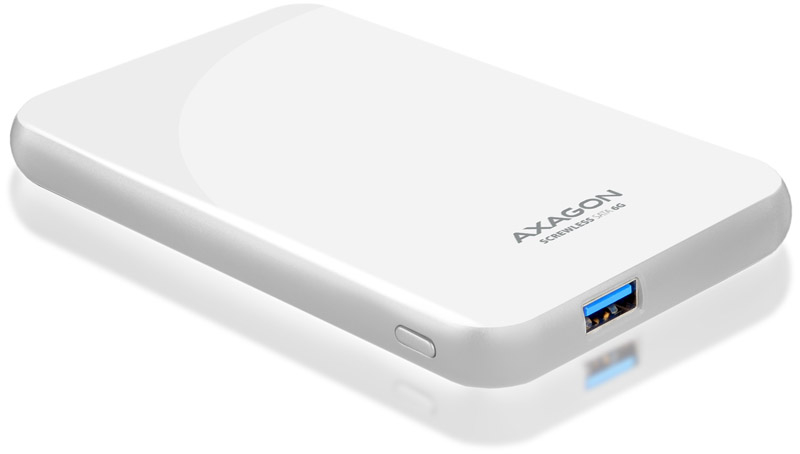 Caixa Externa AXAGON EE25-S6S para SSD/HDD 2.5" USB3.0; SATA 6G; Branca