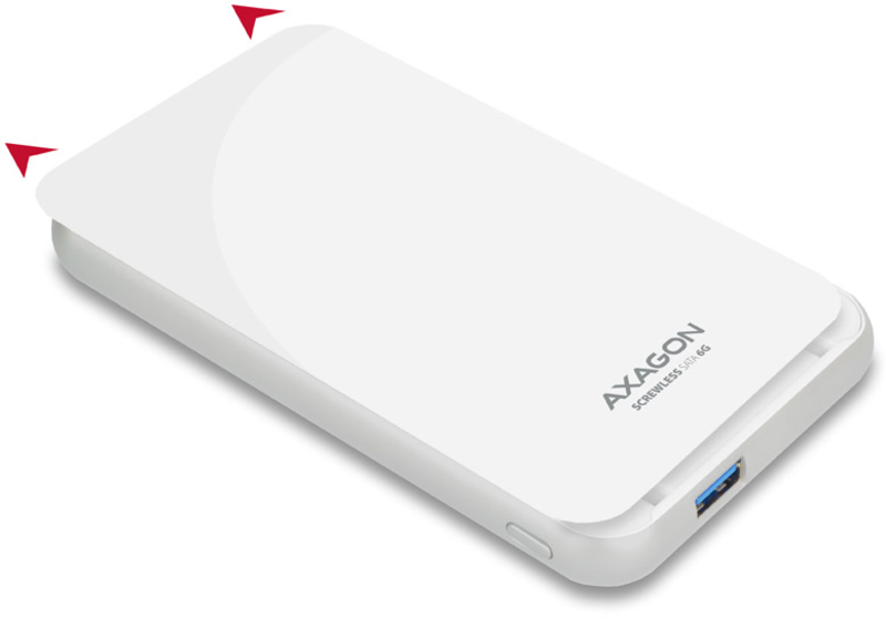 AXAGON - Caixa Externa AXAGON EE25-S6S para SSD/HDD 2.5" USB3.0, SATA 6G, Branca