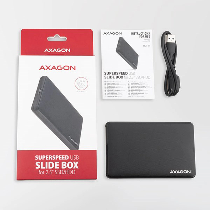 AXAGON - Caixa Externa AXAGON EE25-SL 2.5" USB 3.0 / SATA III - USB-A