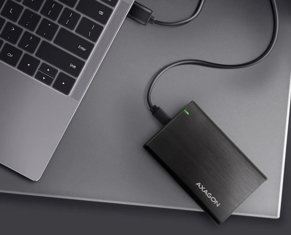 AXAGON - Caixa Externa AXAGON EE25-XA6C para SSD/HDD 2.5" USB-C, SATA 6G, Aluminio