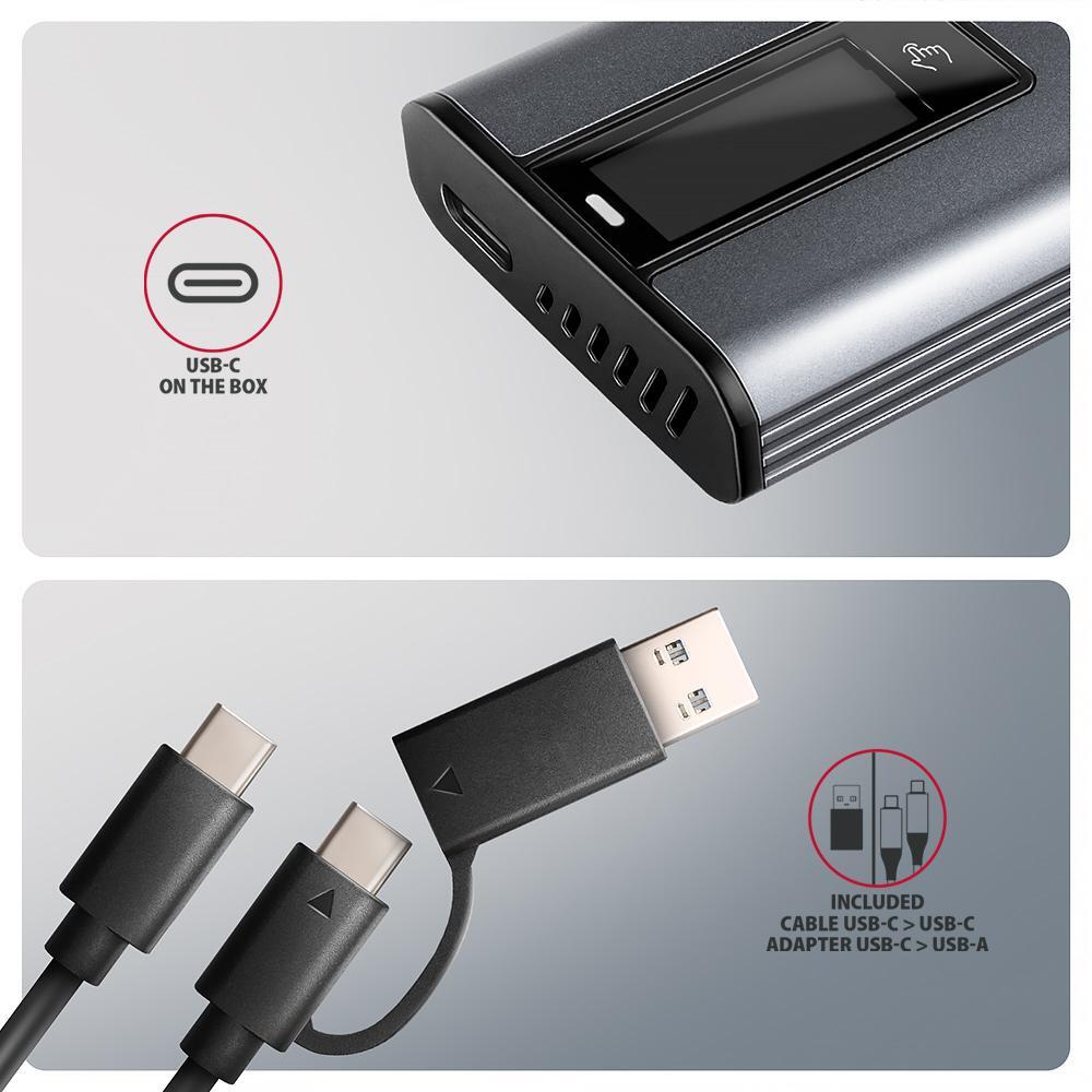 AXAGON - Caixa Externa AXAGON EEM2-SD2 para M.2/SSD C/ Display USB-C 3.2 Gen2 - Silver