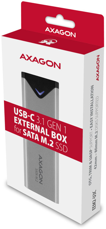 AXAGON - Caixa Externa AXAGON EEM2-U3C para M.2/SATA/SSD USB-C 3.2 Gen1
