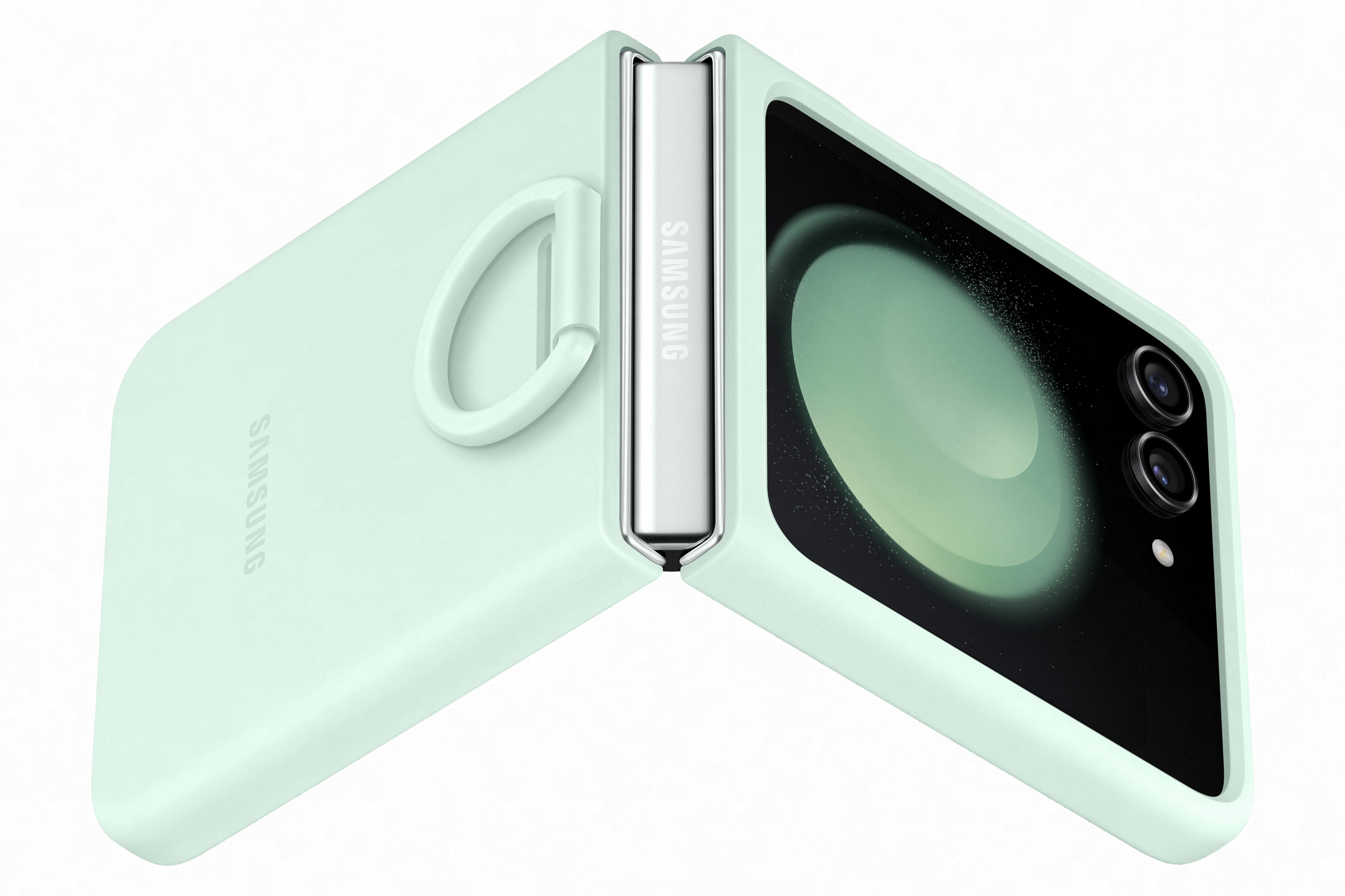 Samsung - Capa de Silicone Samsung Flip 5 com Anel Verde Oceano