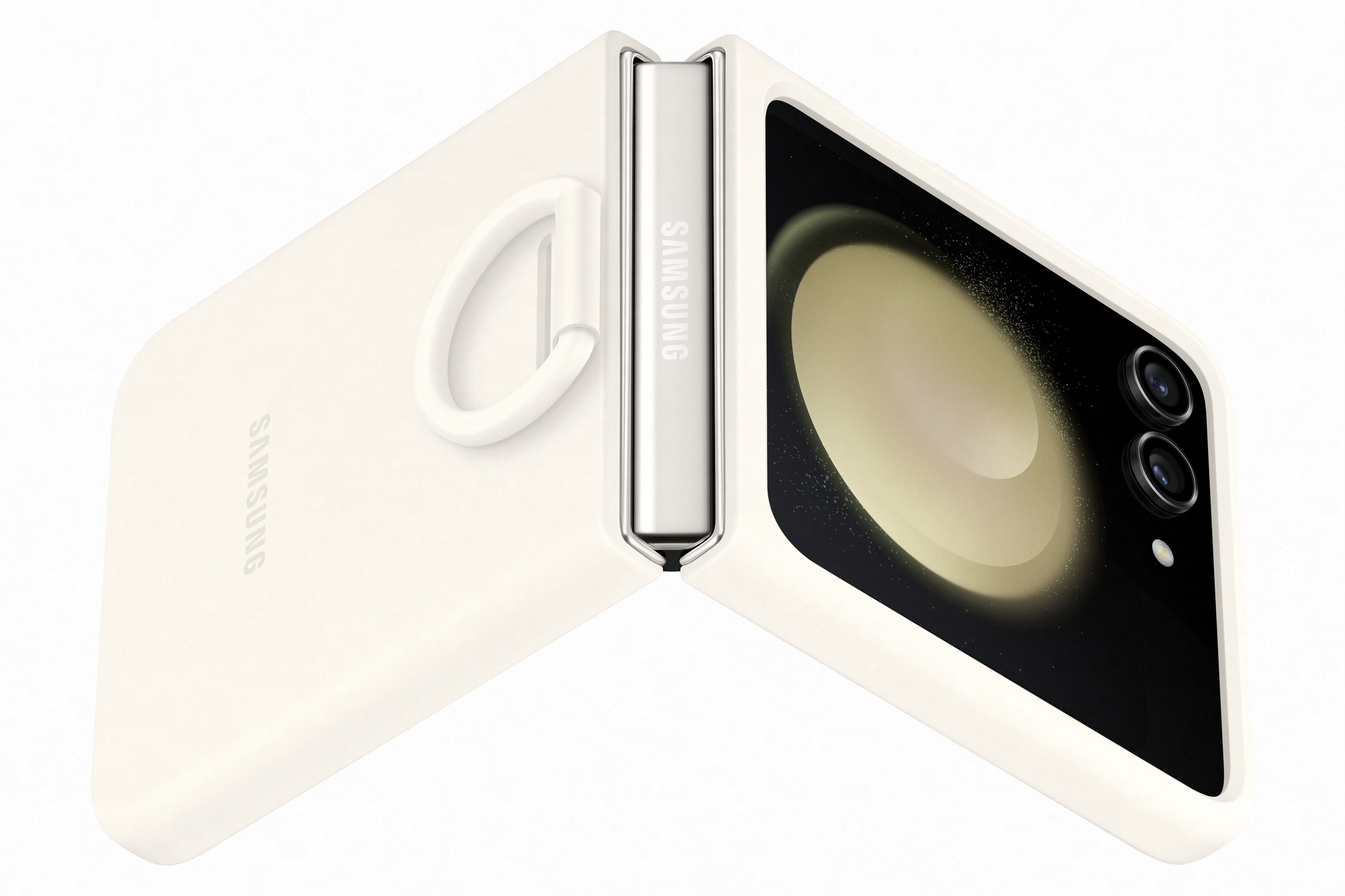 Samsung - Capa de Silicone Samsung Flip 5 com Anel Creme
