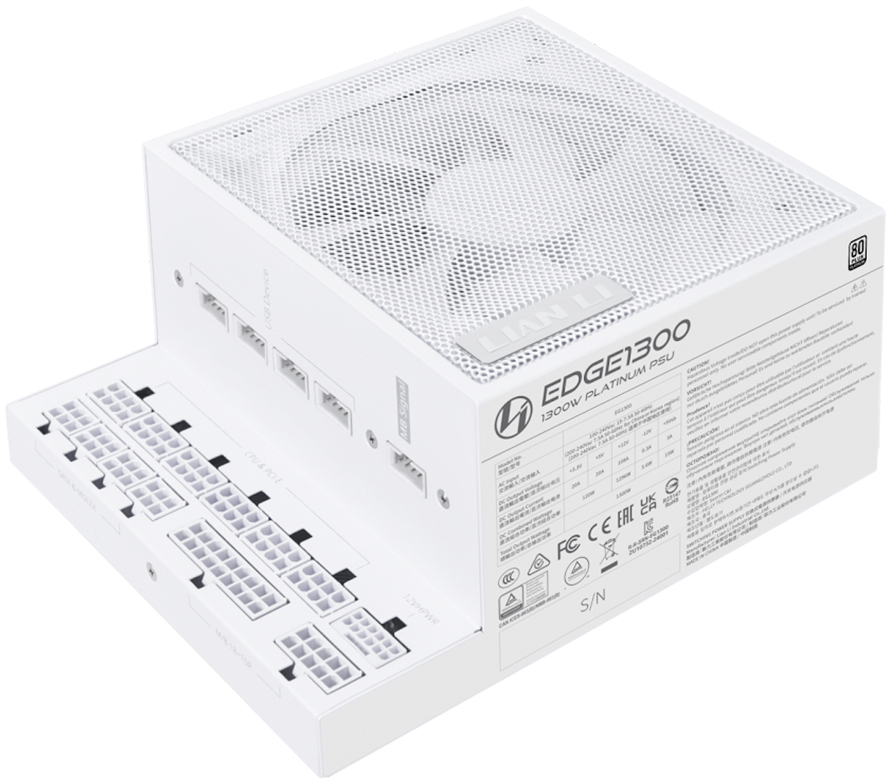 Lian Li - Fonte Modular Lian Li Edge 1300W 80+ Platinum Branco