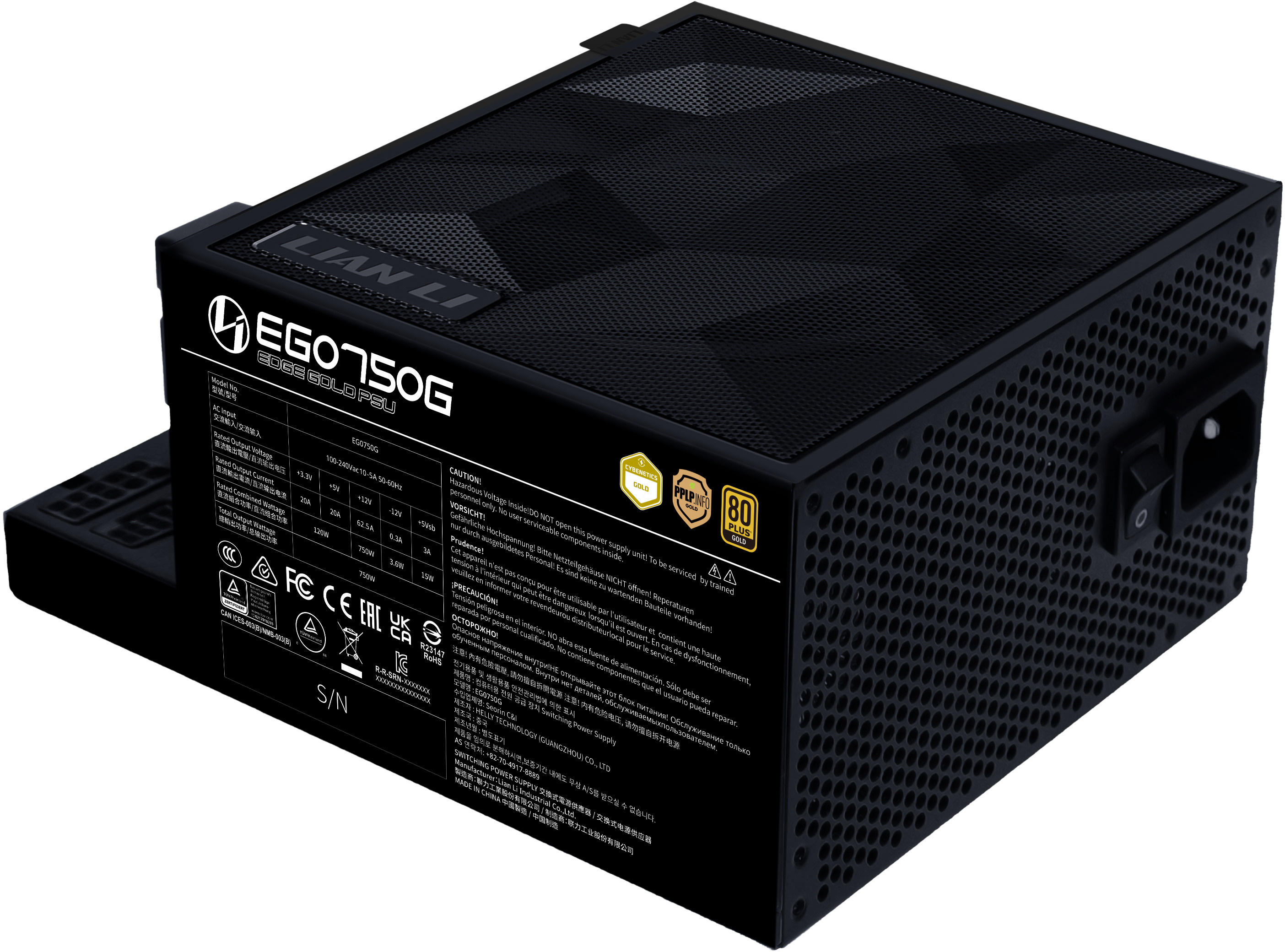 Lian Li - Fonte Modular Lian Li Edge 750W 80+ Gold Preto