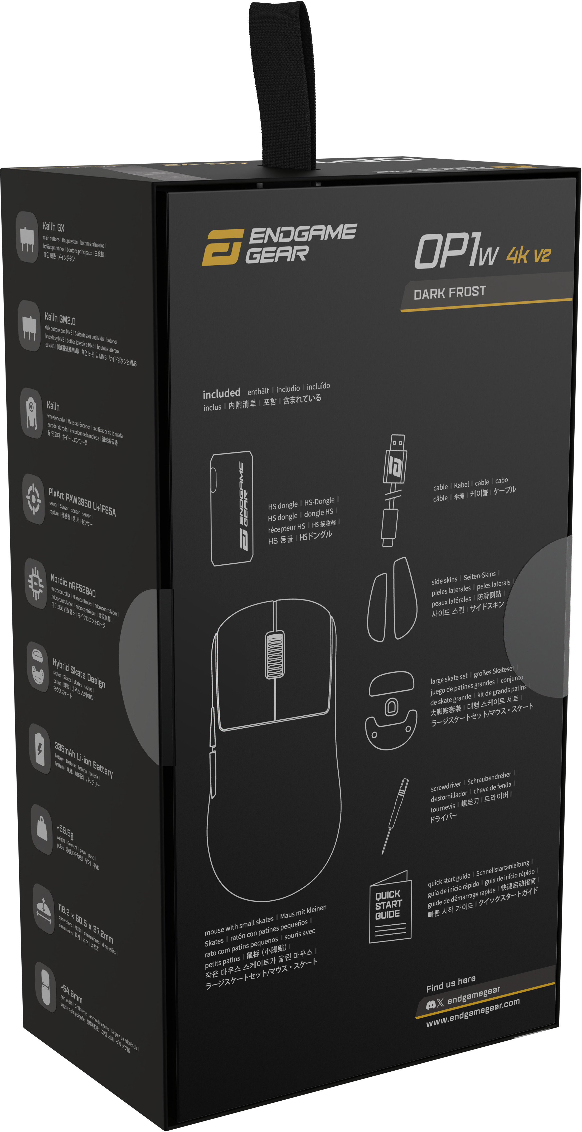 Endgame Gear - Rato Gaming Endgame Gear OP1w 4k V2 Wireless Gaming Mouse - Dark Frost