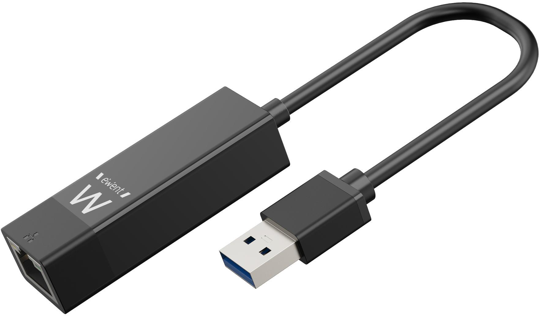 Ewent - Adaptador de Rede Ewent EW1017 Gigabit Ethernet USB 3.2 Gen 1 Preto