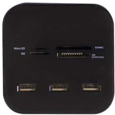 Leitor de Cartões + Hub USB Ewent 3 Portas USB2.0