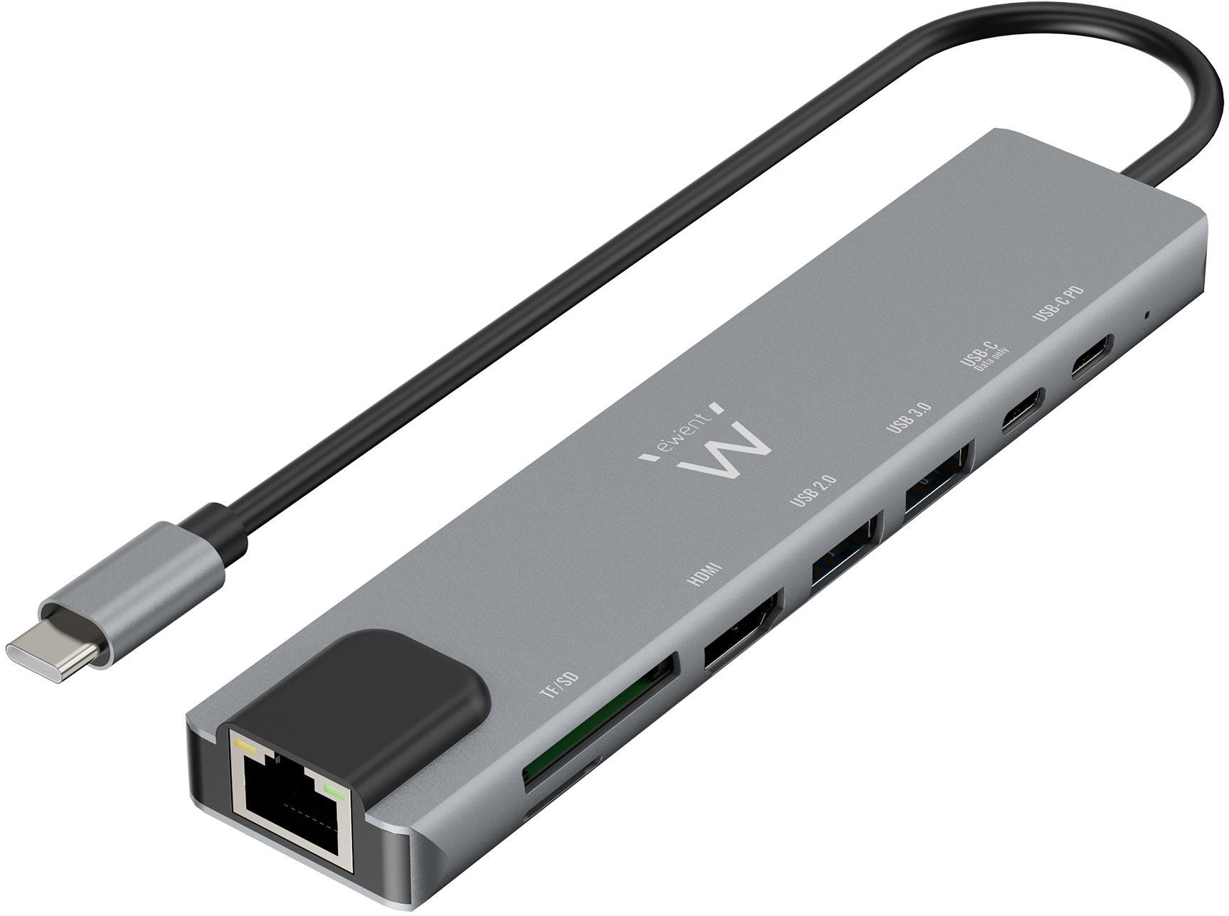 Ewent - HUB USB-C Ewent EW1146 8-Port Cinza