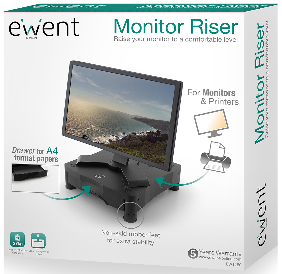 Ewent - Base Para Monitor Ewent EW1280 C/Gaveta